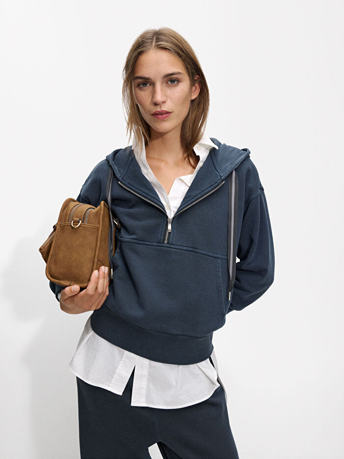 Fermuarlı Kapüşonlu Hoodie