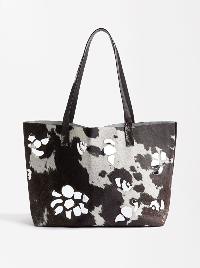 Dokulu Deri Shopper çanta