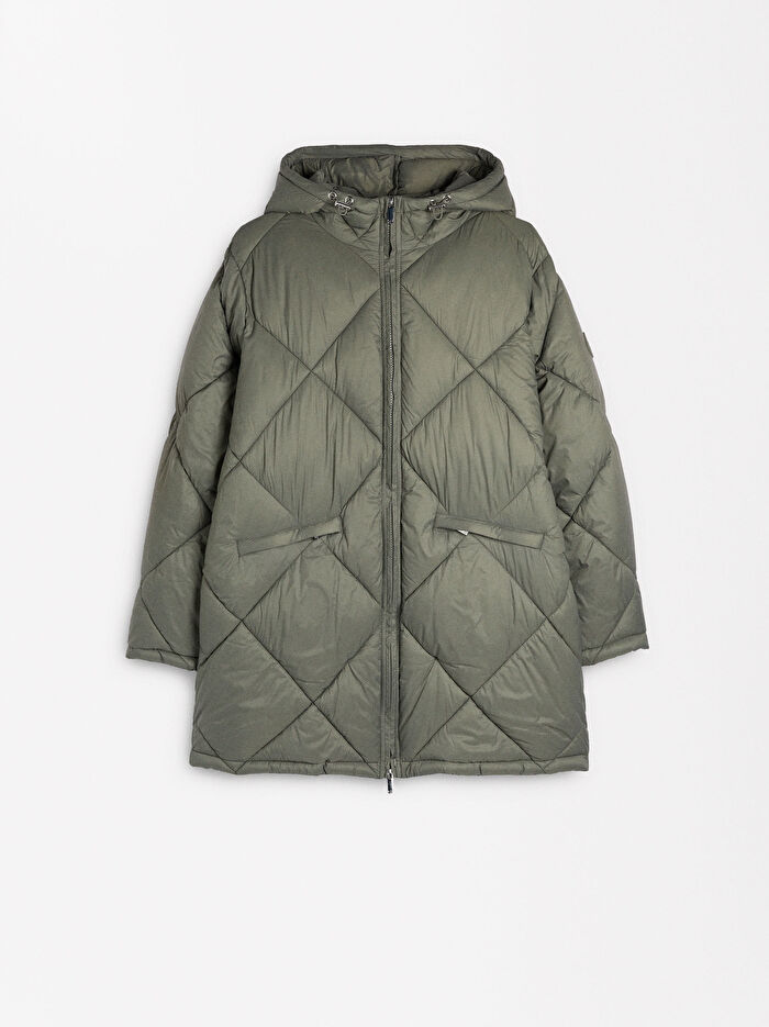 Kapüşonlu Kapitone Kaban