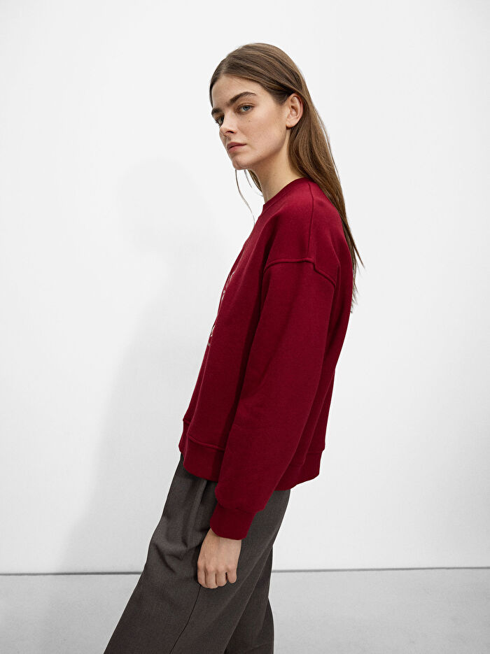 Kiraz Desenli Sweatshirt