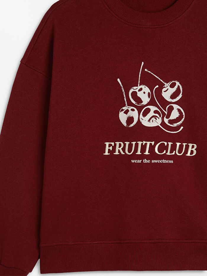 Kiraz Desenli Sweatshirt