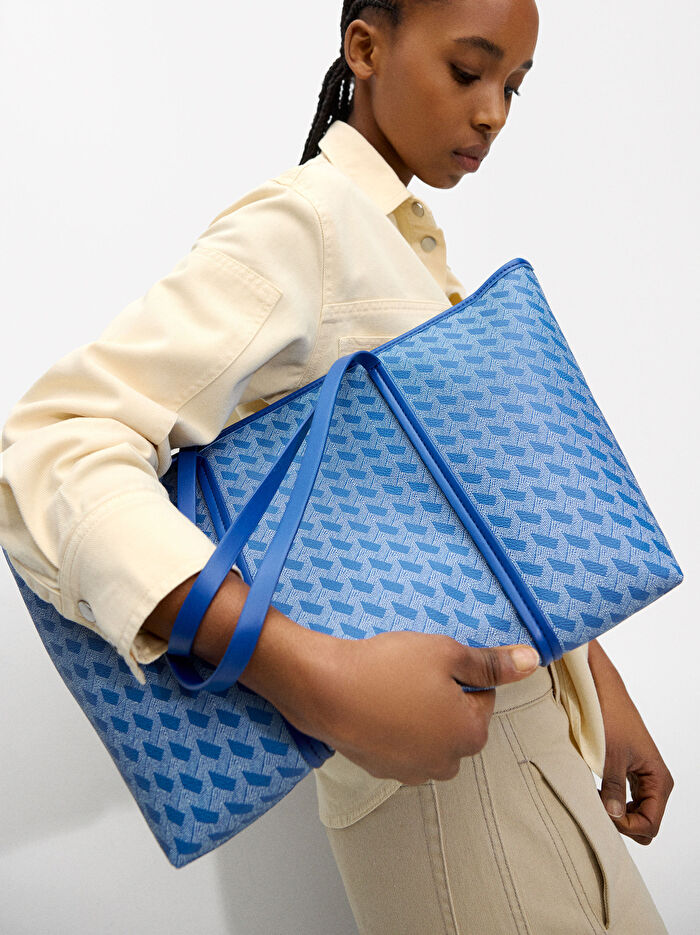 Desenli Shopper Çanta