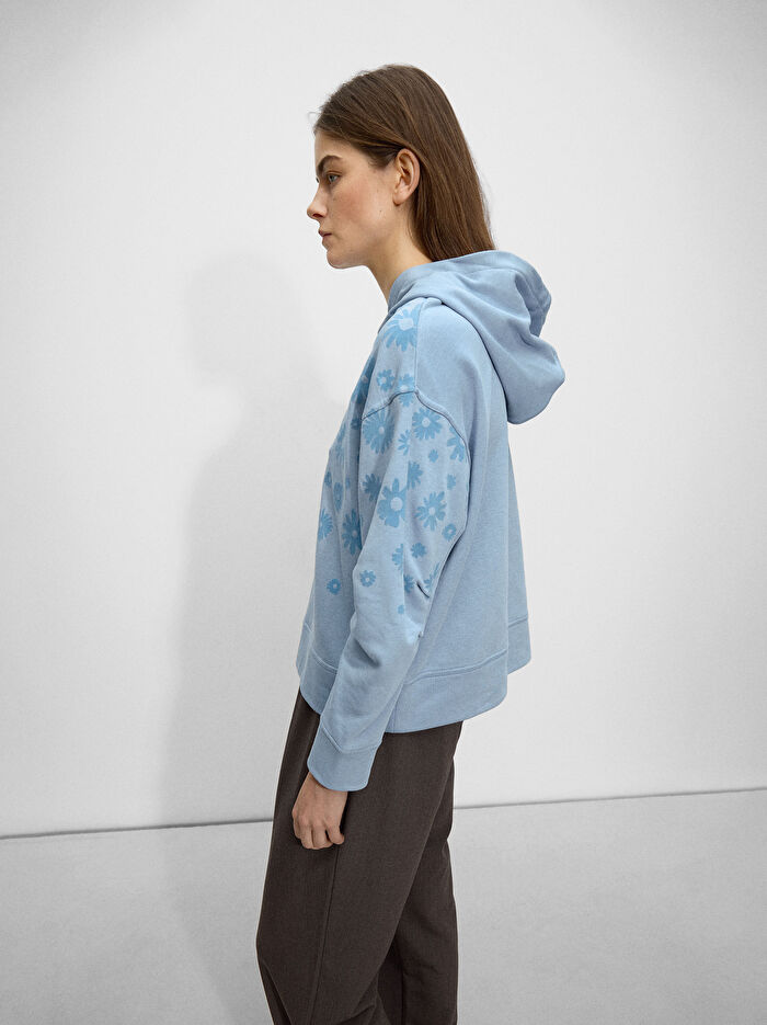 ONLINE ÖZEL - Çiçek Desenli Sweatshirt