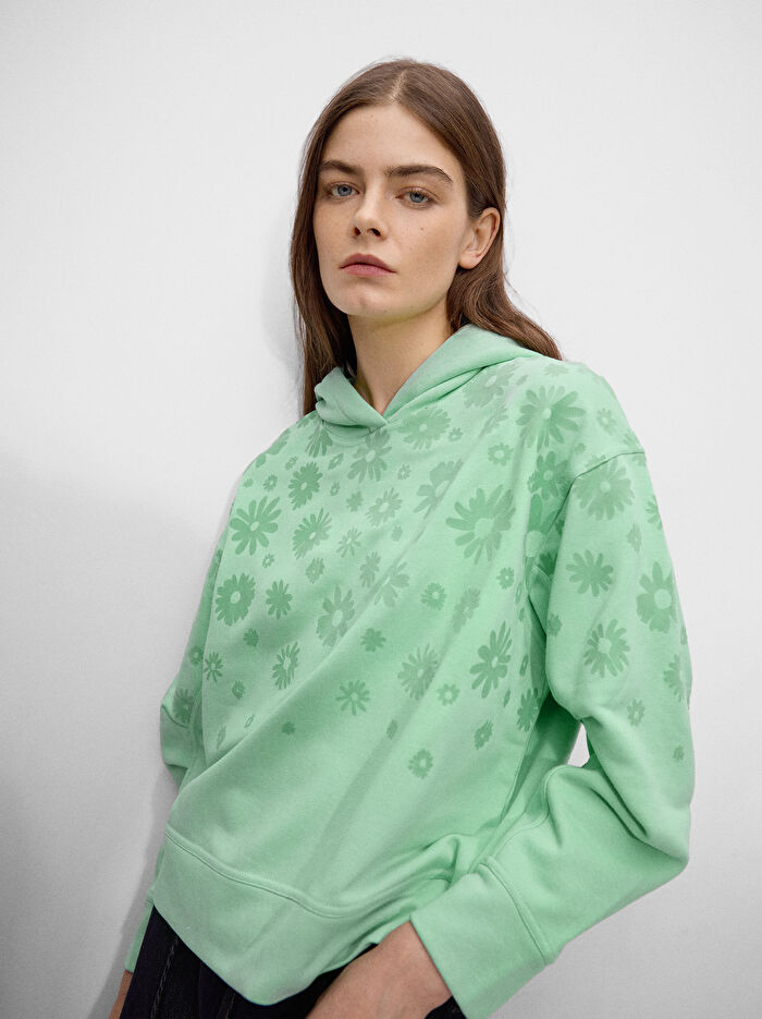ONLINE ÖZEL - Çiçek Desenli Sweatshirt