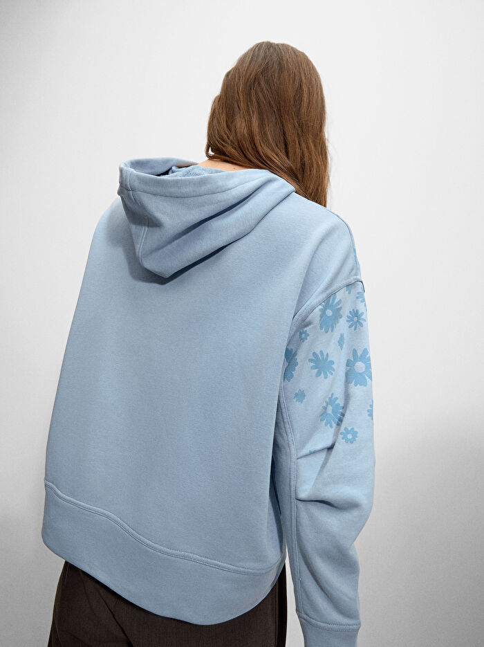 ONLINE ÖZEL - Çiçek Desenli Sweatshirt