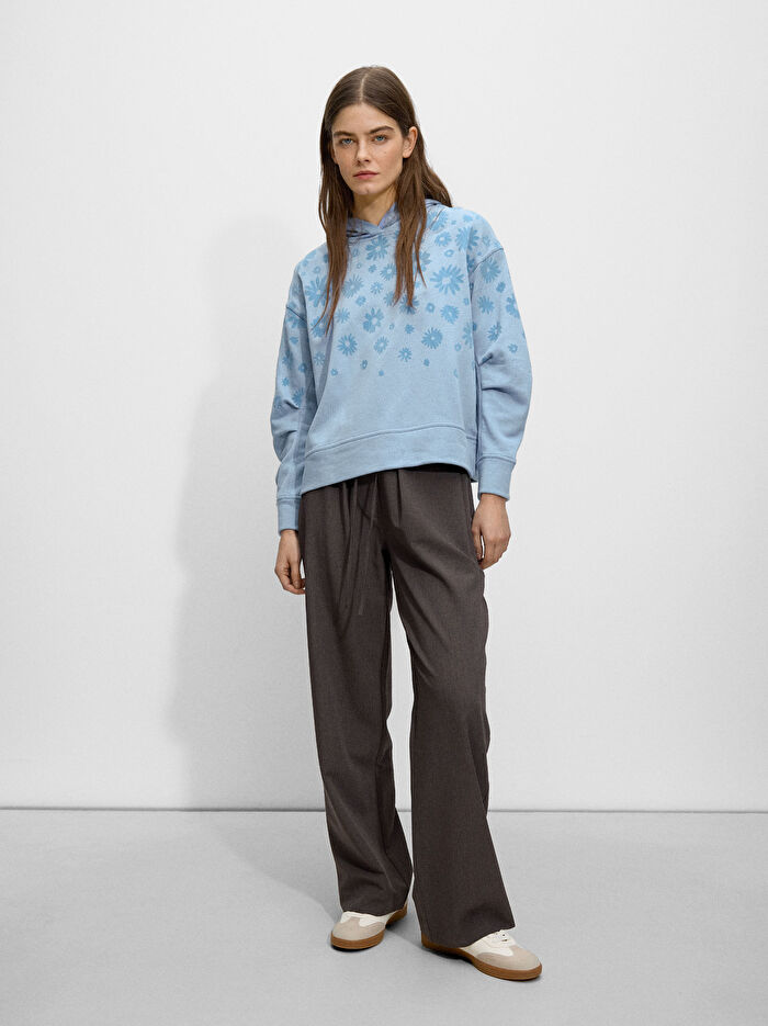 ONLINE ÖZEL - Çiçek Desenli Sweatshirt