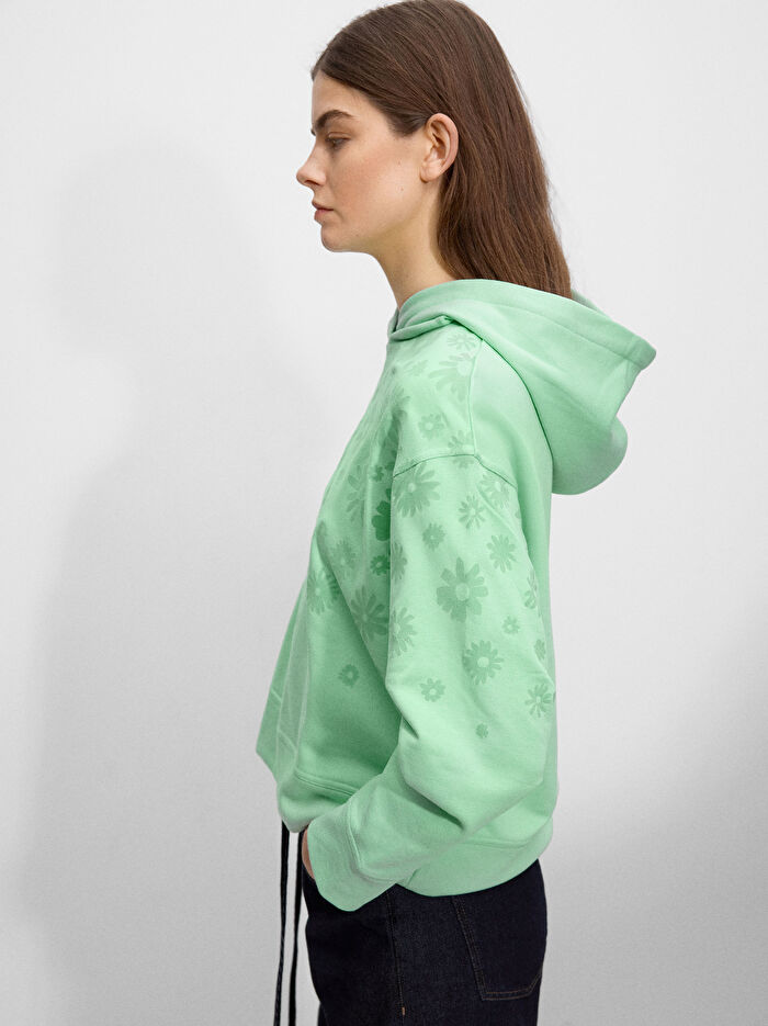 ONLINE ÖZEL - Çiçek Desenli Sweatshirt