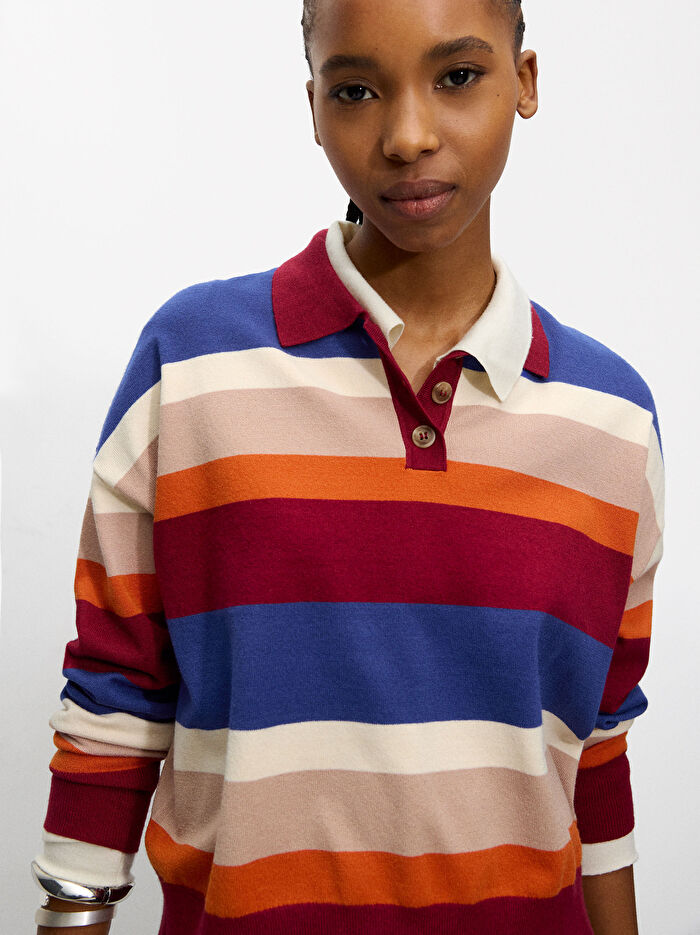 ÇİZGİLİ ÖRME SWEATSHIRT