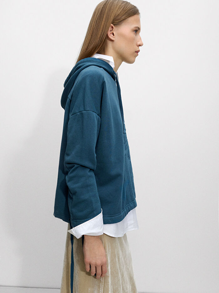 ONLINE ÖZEL - Papatya Desenli Sweatshirt