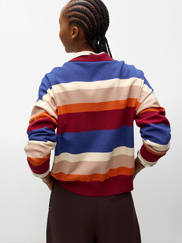 ÇİZGİLİ ÖRME SWEATSHIRT