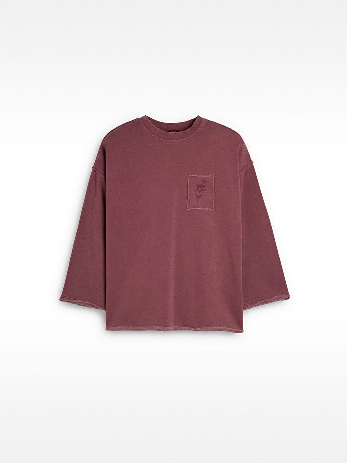 Pamuklu İşlemeli Sweatshirt