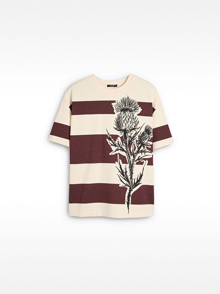 Çizgili Pamuklu T-Shirt