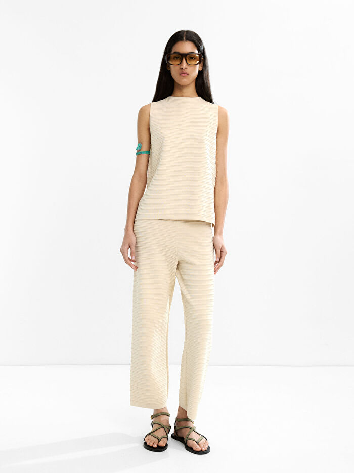 Fitilli Örme Pantolon