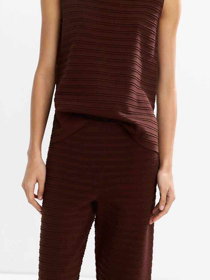 Fitilli Örme Pantolon