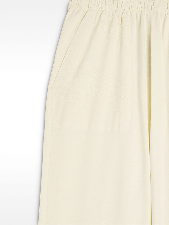 %100 Pamuk Nakışlı Pantolon