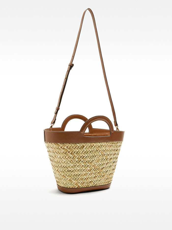 Çapraz Askılı Hasır Tote Çanta M