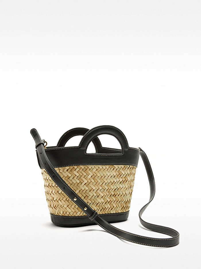 Çapraz Askılı Hasır Tote Çanta S