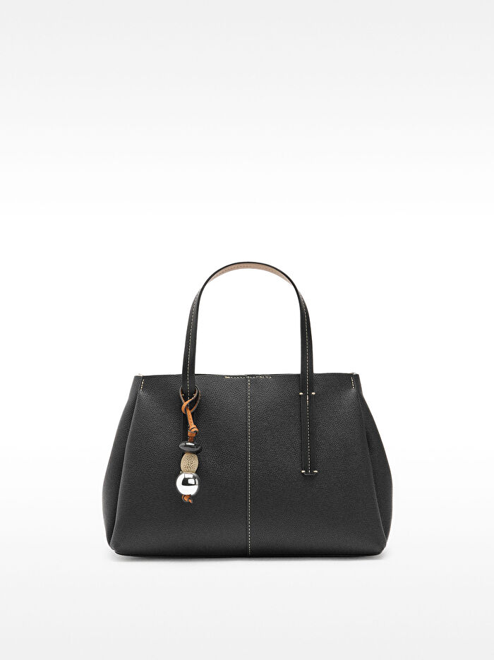Dokulu ve Charm'lı Tote Çanta
