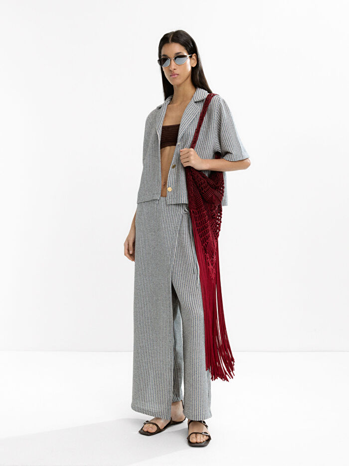 Çizgili Çapraz Pantolon