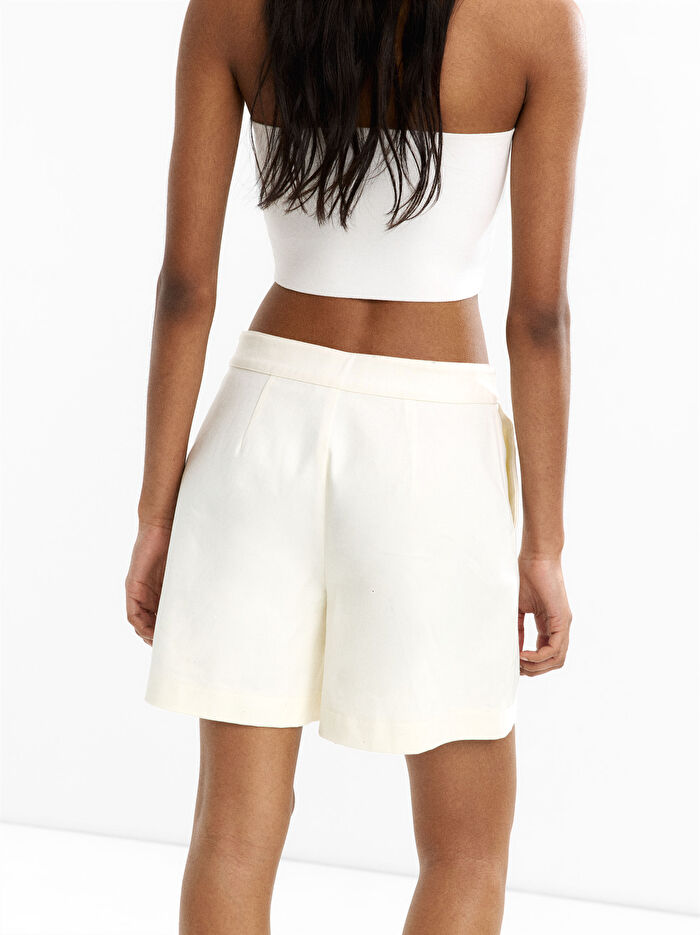 %100 Pamuk Çapraz İpli Şort