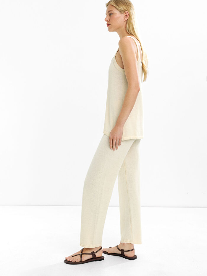 %100 Pamuk Askılı Örme Üst