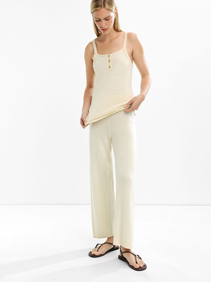 %100 Pamuk Askılı Örme Üst