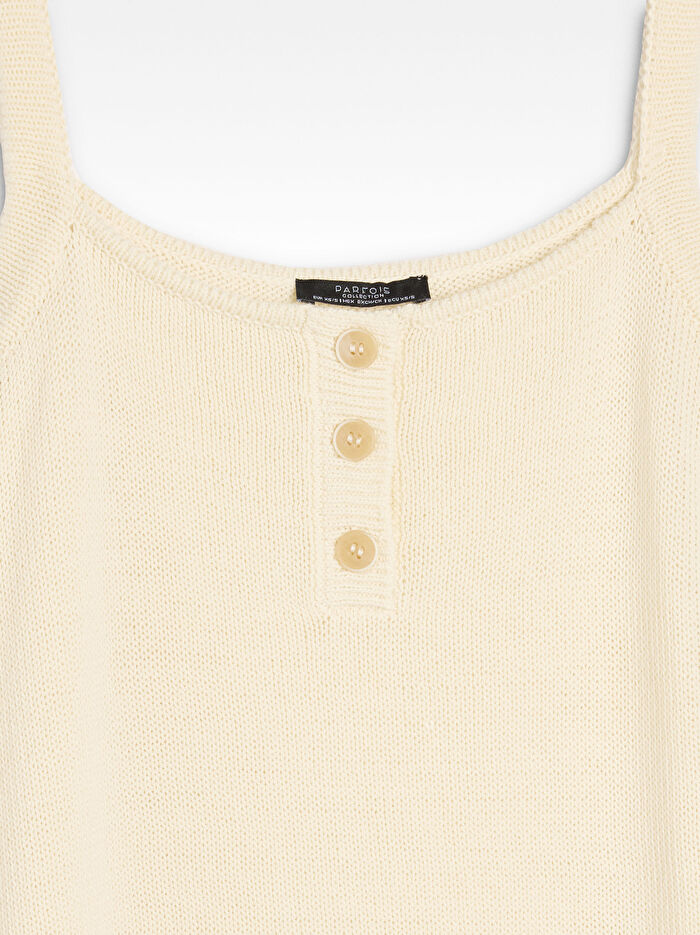 %100 Pamuk Askılı Örme Üst