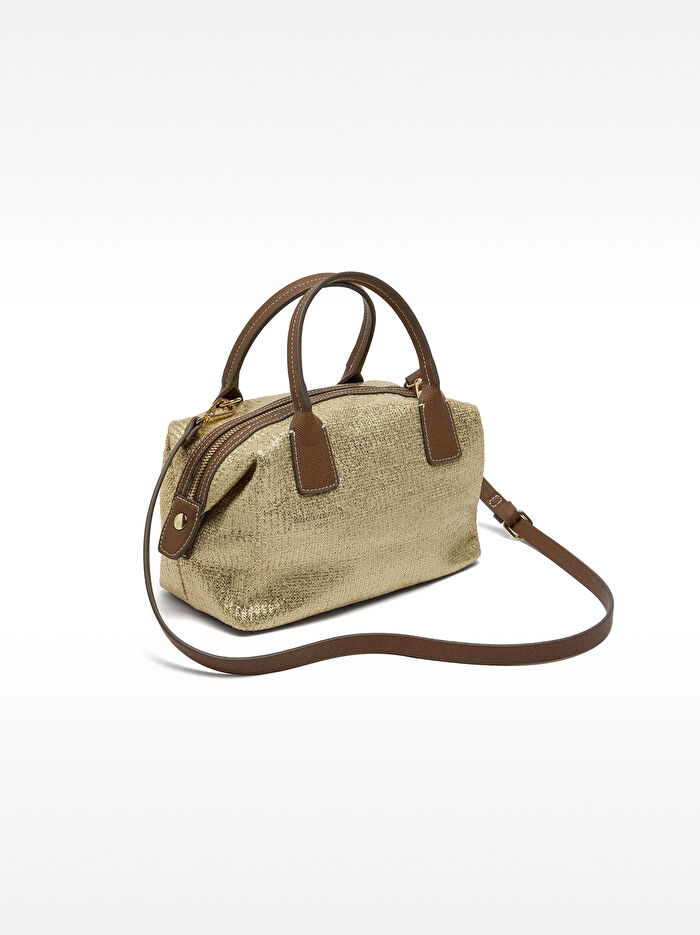 Çapraz Askılı Hasır Efektli Tote Çanta