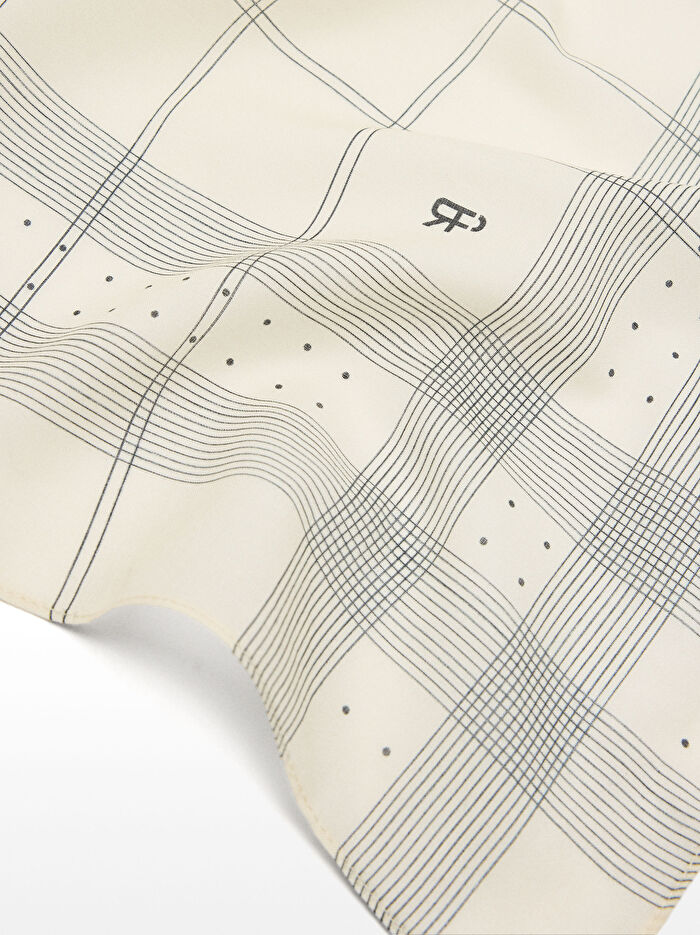 Çizgili Kare Şal %100 Pamuk