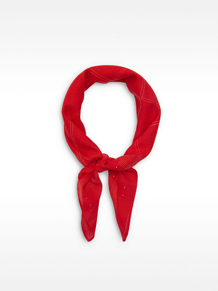 Çizgili Kare Şal %100 Pamuk