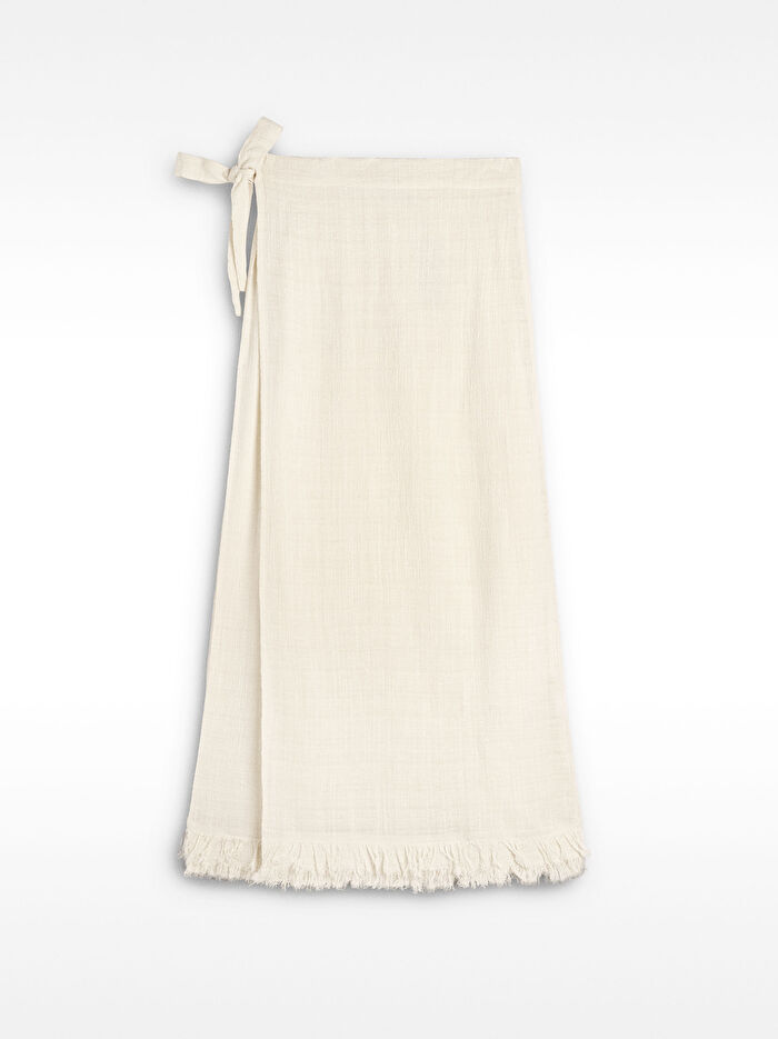 Keten Karışımlı Uzun Etek