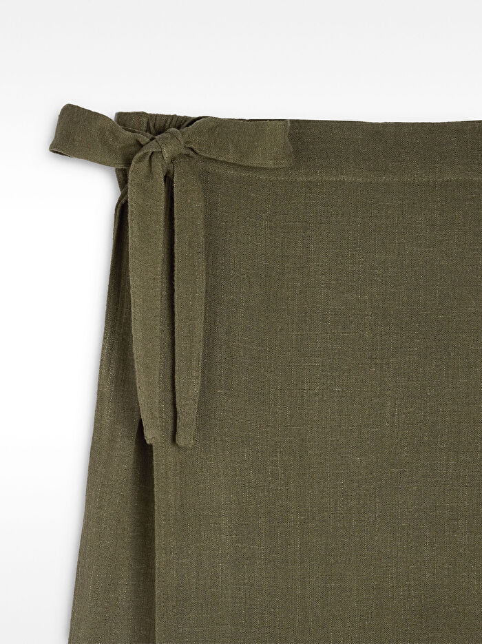 Keten Karışımlı Uzun Etek