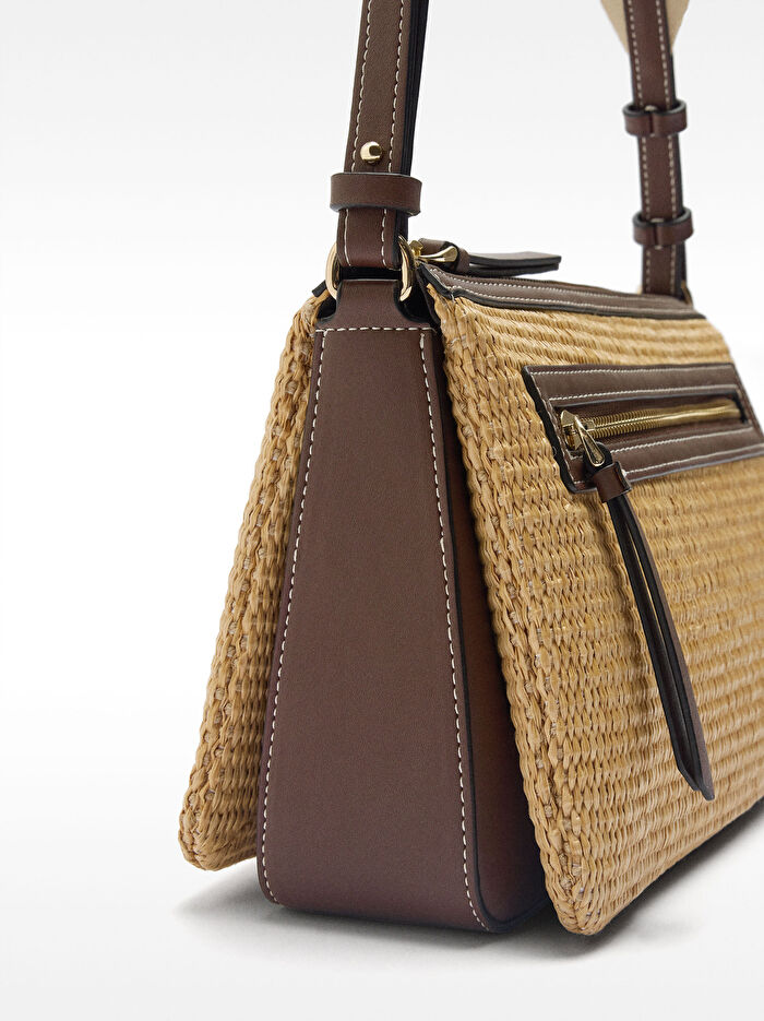 Hasır Çapraz Askılı Çanta