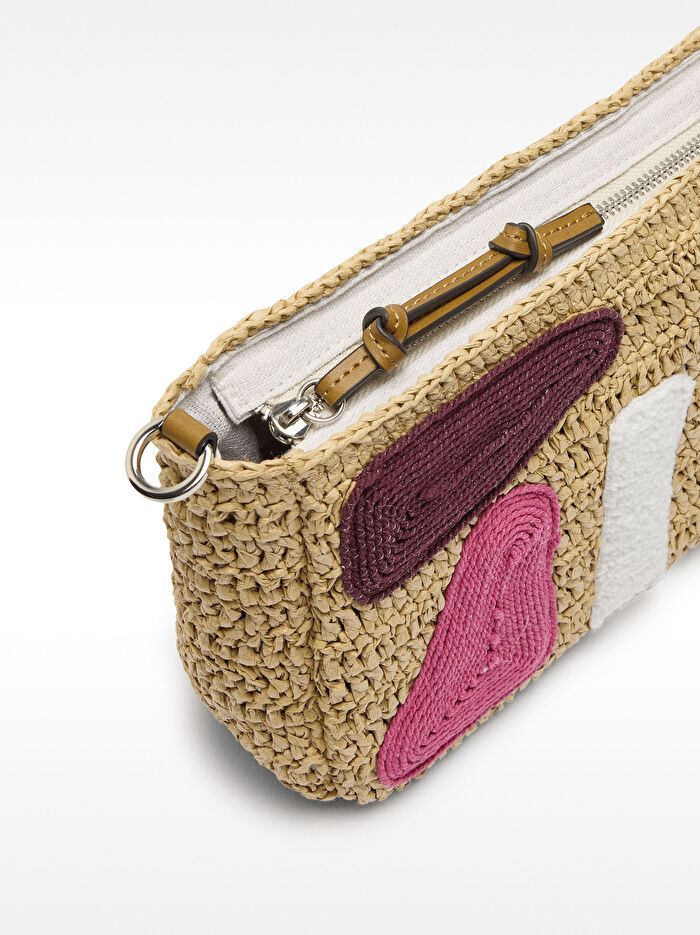 Hasır Efektli Çok Renkli Çapraz Çanta