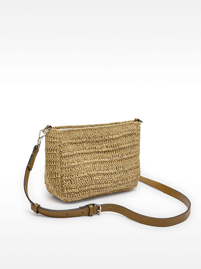 Hasır Efektli Çok Renkli Çapraz Çanta