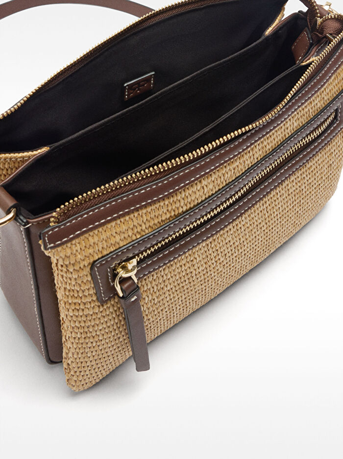 Hasır Çapraz Askılı Çanta