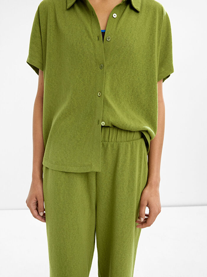 Kısa Kollu Pamuk Gömlek