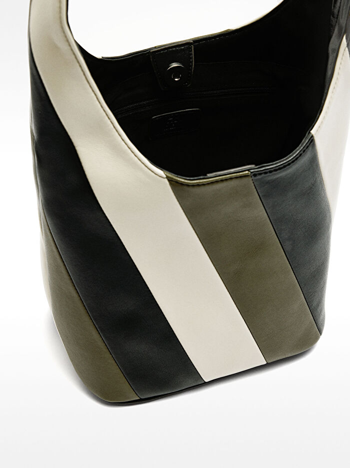 Çizgili Omuz Çantası