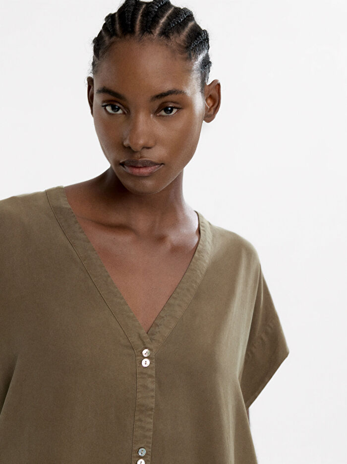 %100 Liyosel Kısa Elbise