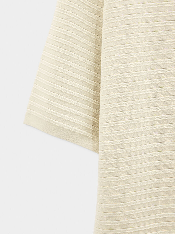 Fitilli Örme Kısa Kollu Kazak