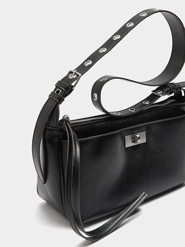 Zımba Detaylı Askılı Omuz Çantası M