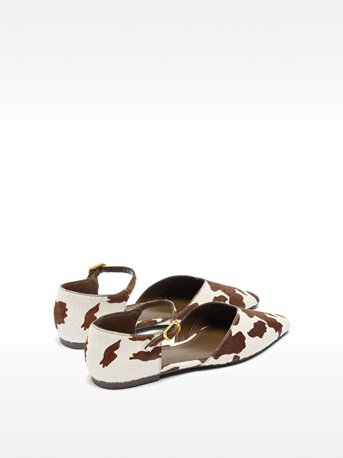 Kürk Detaylı Deri Babet