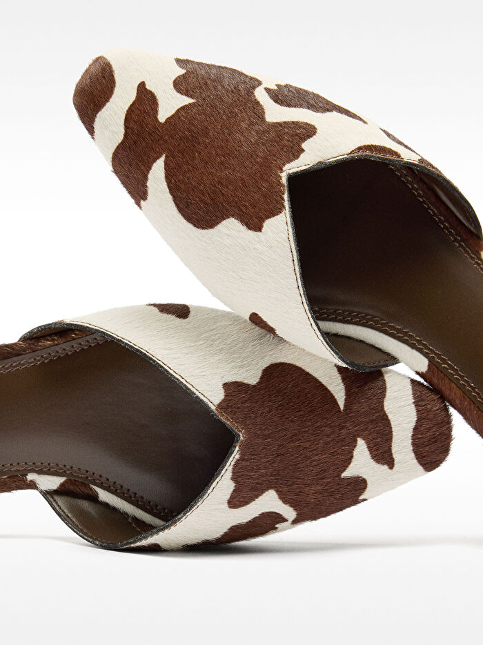 Kürk Detaylı Deri Babet