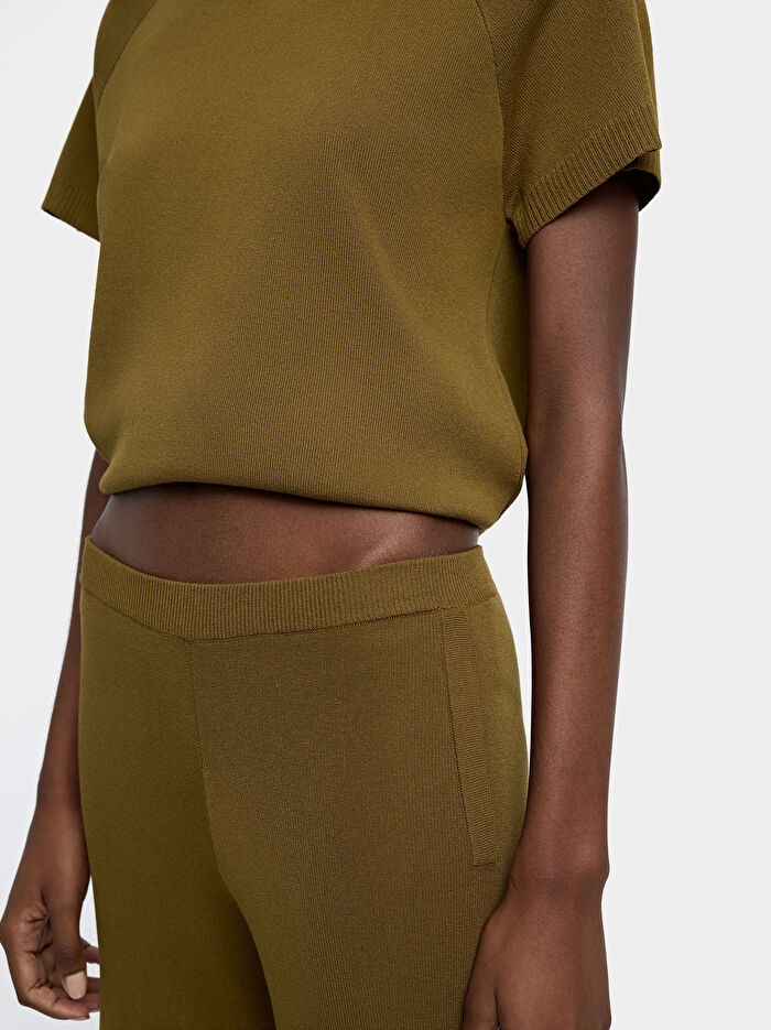 Beli Lastikli Örme Pantolon