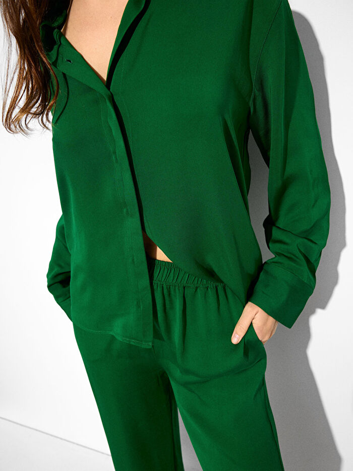 Elastik Bel Bantlı Bol Kesim Pantolon