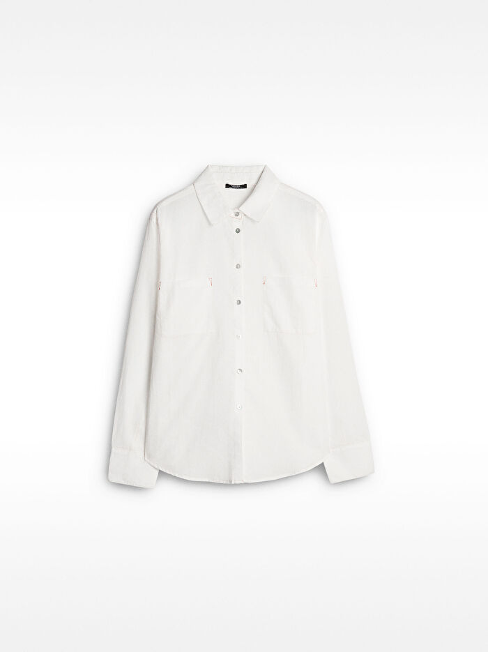 Yarı Transparan %100 Pamuk Gömlek