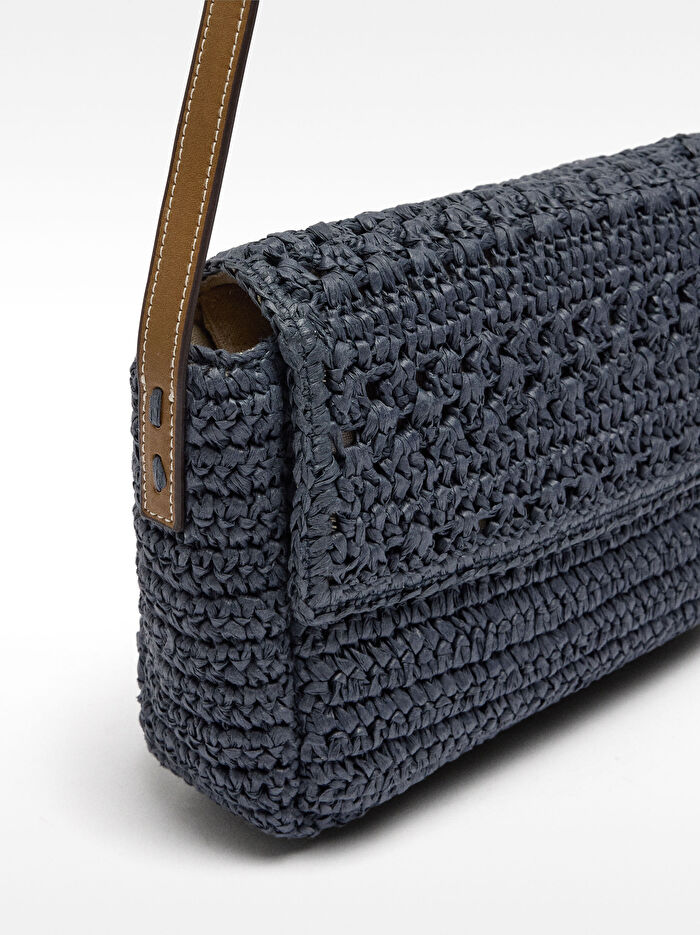 Hasır Efektli Çapraz Askılı Çanta