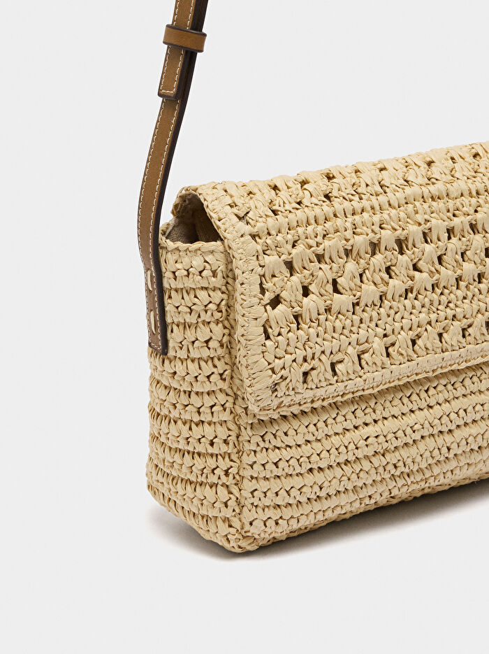 Hasır Efektli Çapraz Askılı Çanta