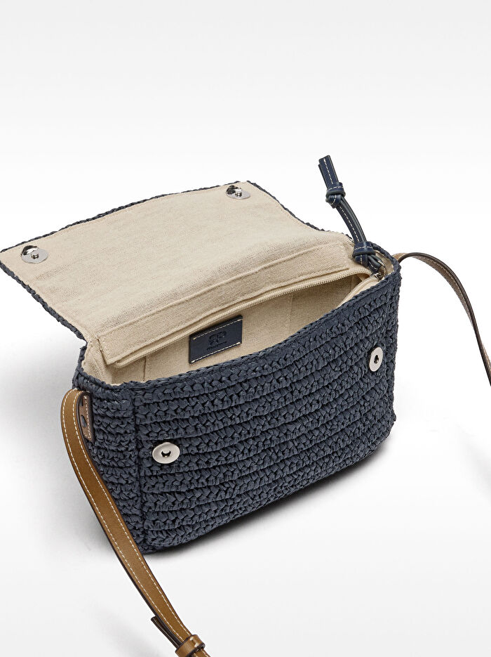 Hasır Efektli Çapraz Askılı Çanta