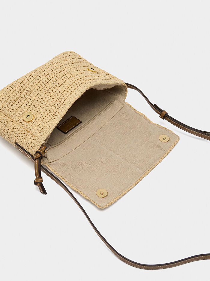 Hasır Efektli Çapraz Askılı Çanta